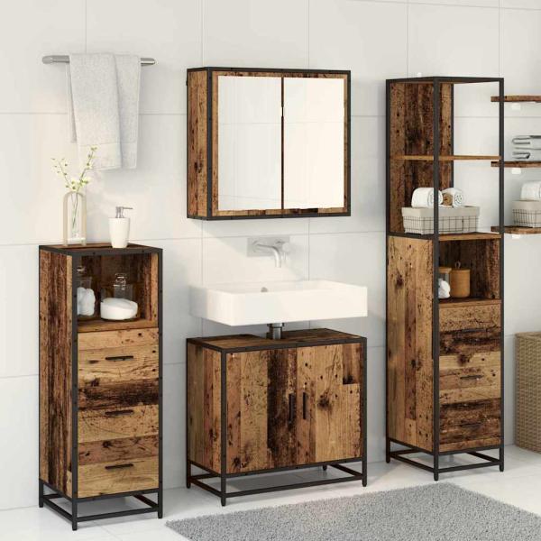 Badezimmermöbel Set 4 pcs Altholz 65 x 33 x 60 cm Holzwerkstoff