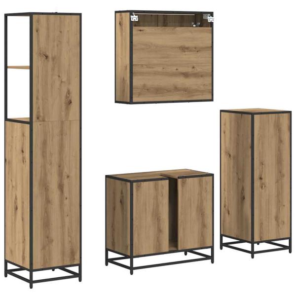 Badezimmermöbel Set mit Tür 4 pcs Artisan-Eiche 65 x 33 x 60 cm