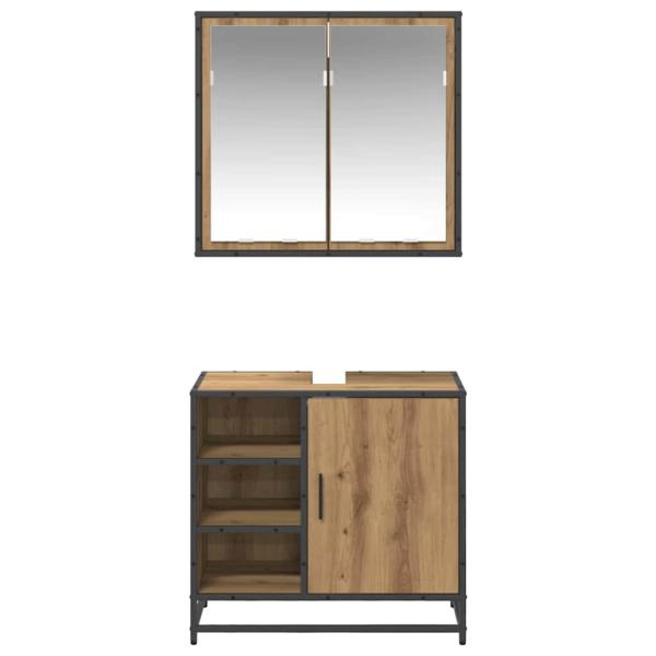 Badezimmermöbel Set mit Tür 2 pcs Artisan-Eiche 65 x 33 x 60 cm