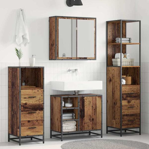 ARDEBO.de - Badezimmermöbel Set 4 pcs Altholz 65 x 33 x 60 cm Holzwerkstoff