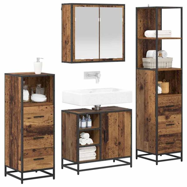 Badezimmermöbel Set 4 pcs Altholz 65 x 33 x 60 cm Holzwerkstoff