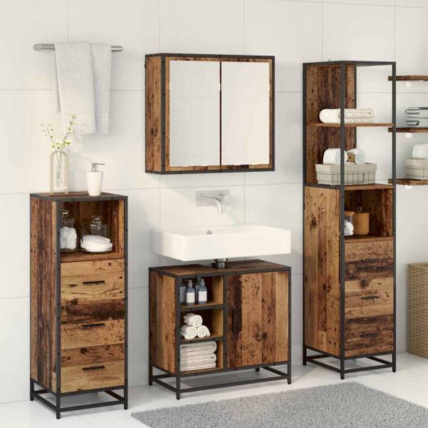 Badezimmermöbel Set 4 pcs Altholz 65 x 33 x 60 cm Holzwerkstoff