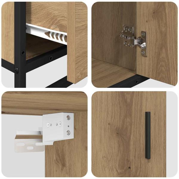 Badezimmermöbel Set mit Tür 3 pcs Artisan-Eiche 80 x 33 x 60 cm