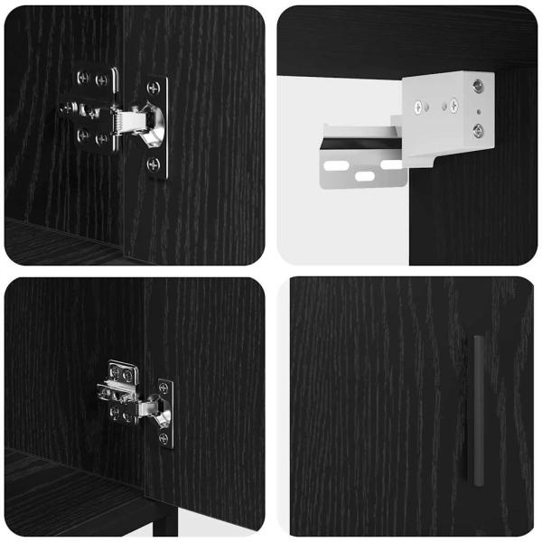 Badezimmermöbel Set 3 pcs Schwarz Eichen-Optik 65 x 33 x 60 cm