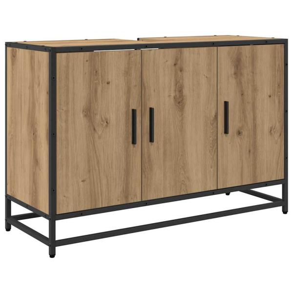 Badezimmermöbel Set mit Tür 3 pcs Artisan-Eiche 90 x 33 x 60 cm