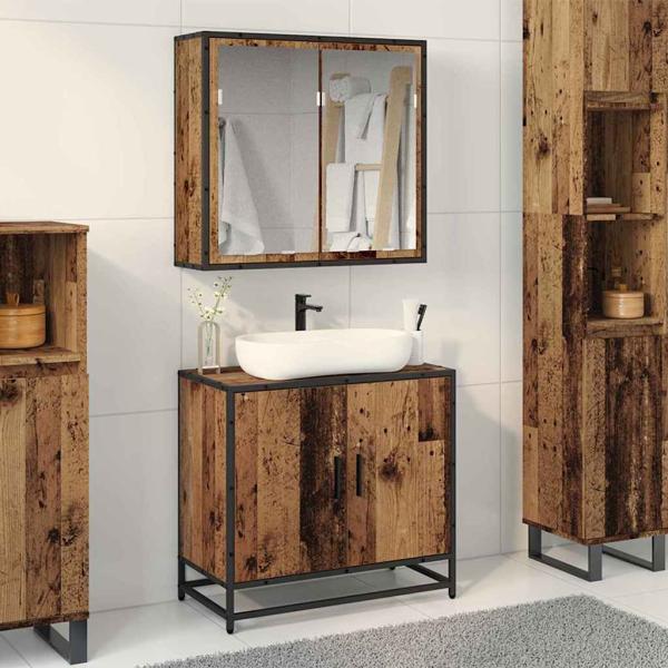 ARDEBO.de - Badezimmermöbel Set 2 pcs Altholz 65 x 33 x 60 cm Holzwerkstoff