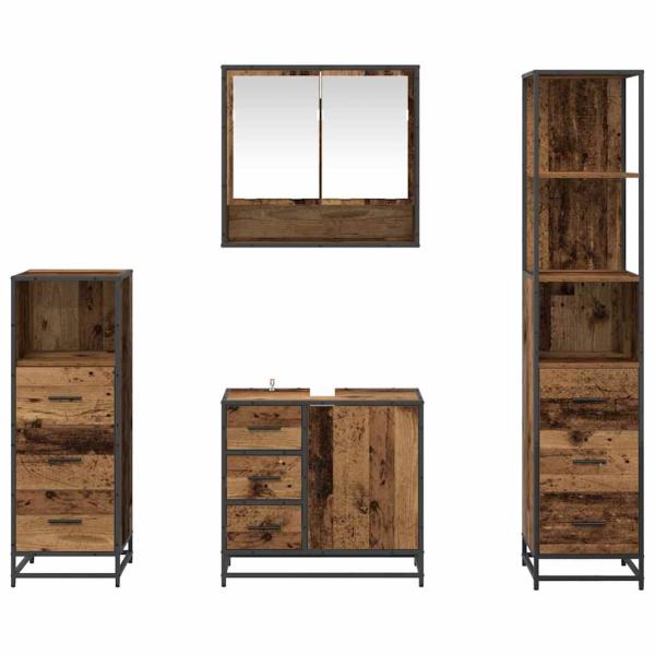 Badezimmermöbel Set 4 pcs Altholz 65 x 33 x 60 cm Holzwerkstoff