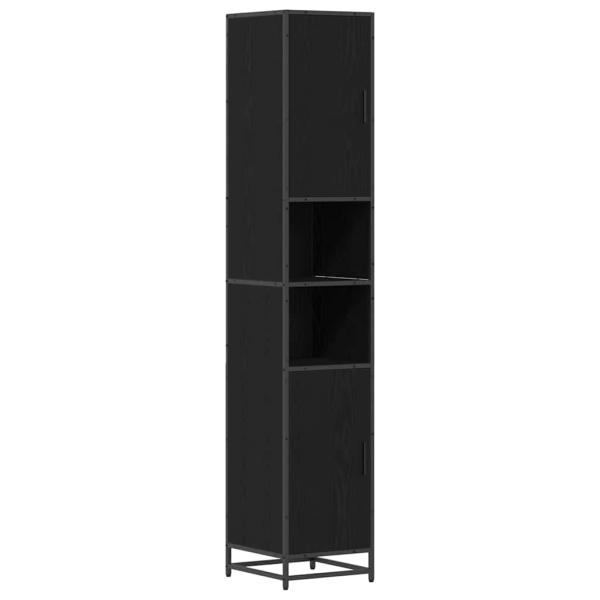 Badezimmermöbel Set 3 pcs Schwarz Eichen-Optik 90 x 33 x 60 cm