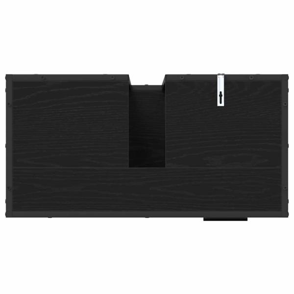 Badezimmermöbel Set 3 pcs Schwarz Eichen-Optik 90 x 33 x 60 cm