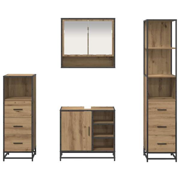Badezimmermöbel Set mit Tür 4 pcs Artisan-Eiche 65 x 33 x 60 cm