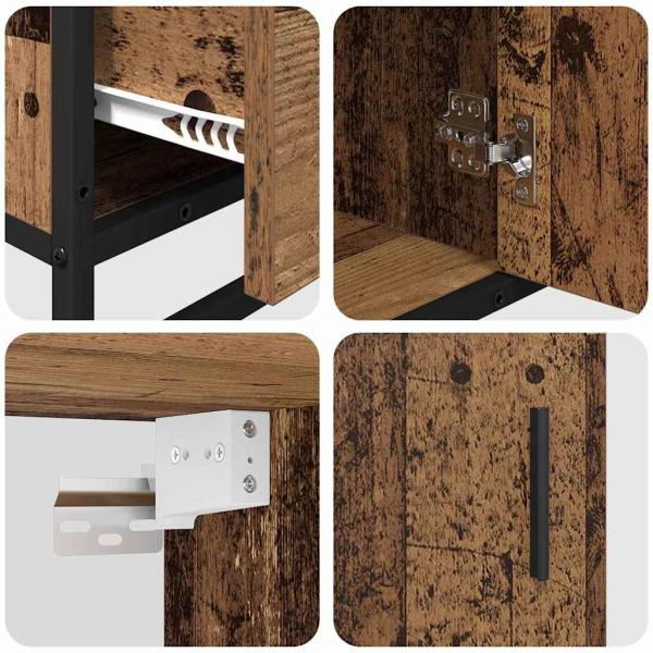 Badezimmermöbel Set mit Regal 3 pcs Altholz 35 x 37,5 x 166 cm