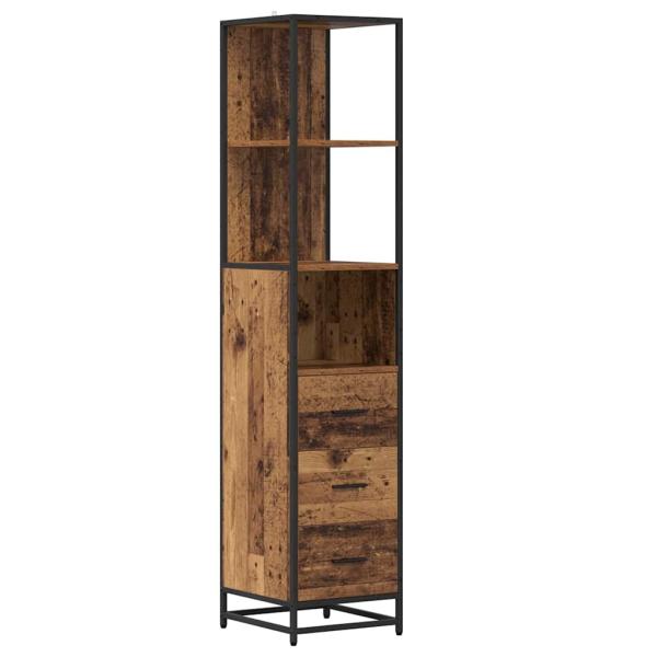 Badezimmermöbel Set mit Regal 3 pcs Altholz 35 x 37,5 x 166 cm