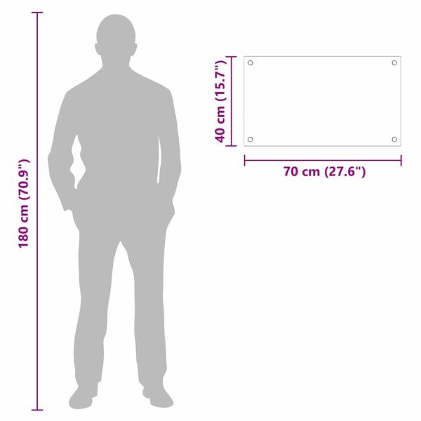 Küchenrückwand Weiß 70 x 40 x 0.8 cm Gehärtetes Glas