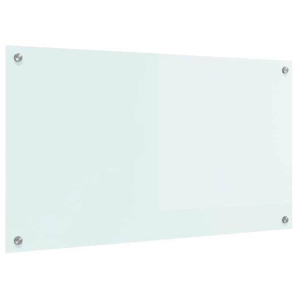 Küchenrückwand Weiß 90 x 50 x 0.8 cm Gehärtetes Glas