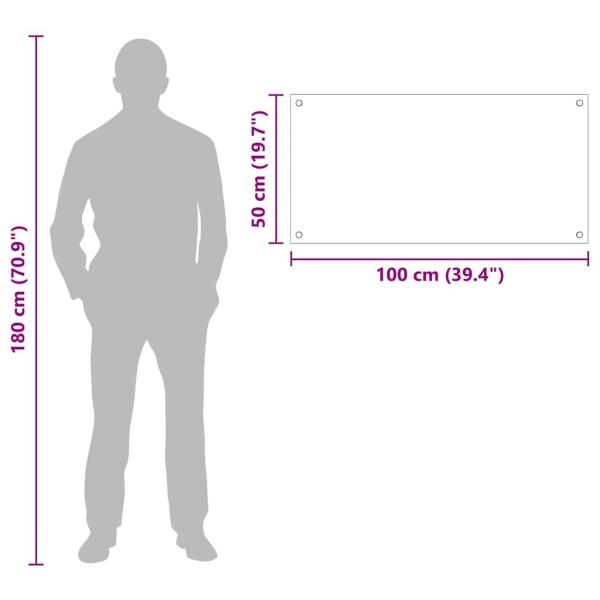 Küchenrückwand Weiß 100 x 50 x 0,8 cm Gehärtetes Glas