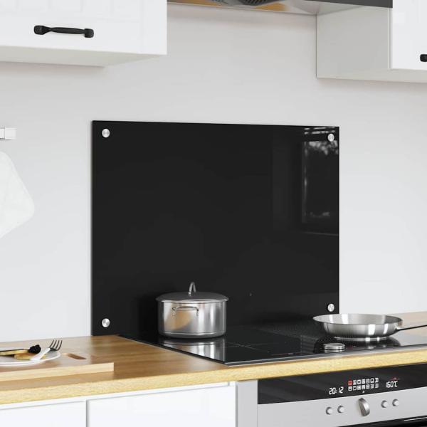 Küchenrückwand Schwarz 70 x 50 x 0,8 cm Gehärtetes Glas