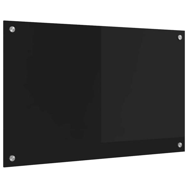 Küchenrückwand Schwarz 80 x 50 x 0.8 cm Gehärtetes Glas