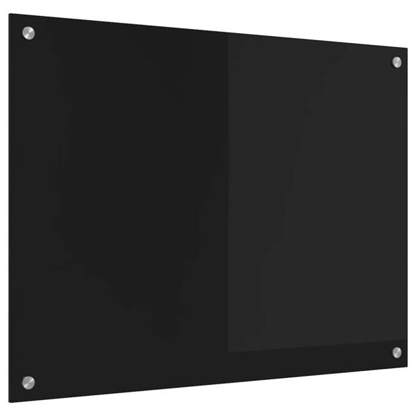 Küchenrückwand Schwarz 80 x 60 x 0.8 cm Gehärtetes Glas
