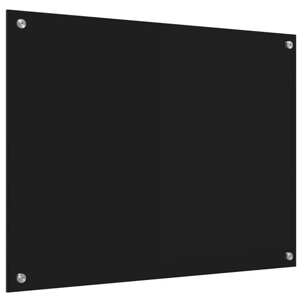 Küchenrückwand Schwarz 80 x 60 x 0.8 cm Gehärtetes Glas