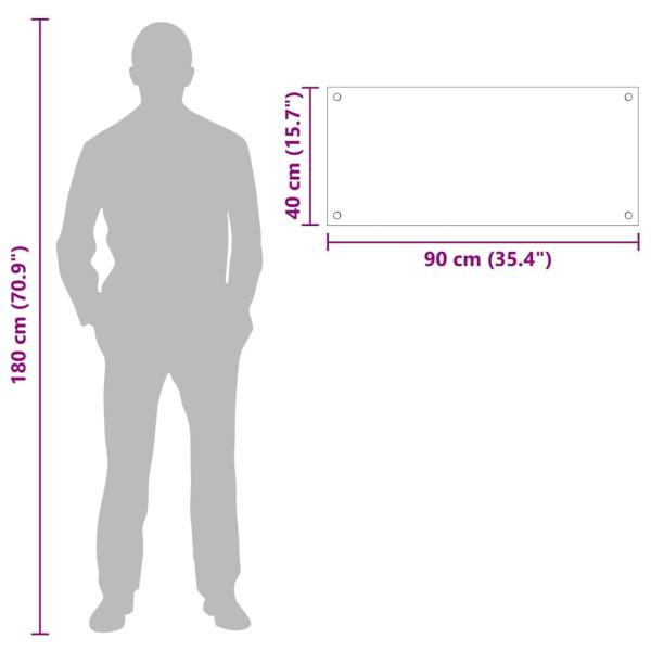 Küchenrückwand Schwarz 90 x 40 x 0,8 cm Gehärtetes Glas