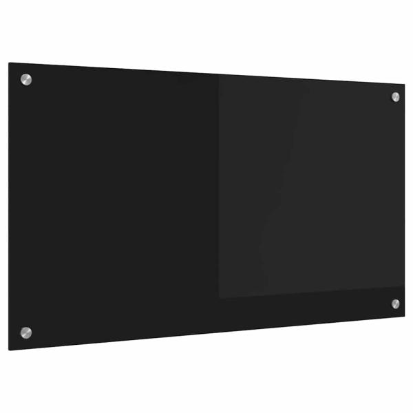 Küchenrückwand Schwarz 90 x 50 x 0.8 cm Gehärtetes Glas