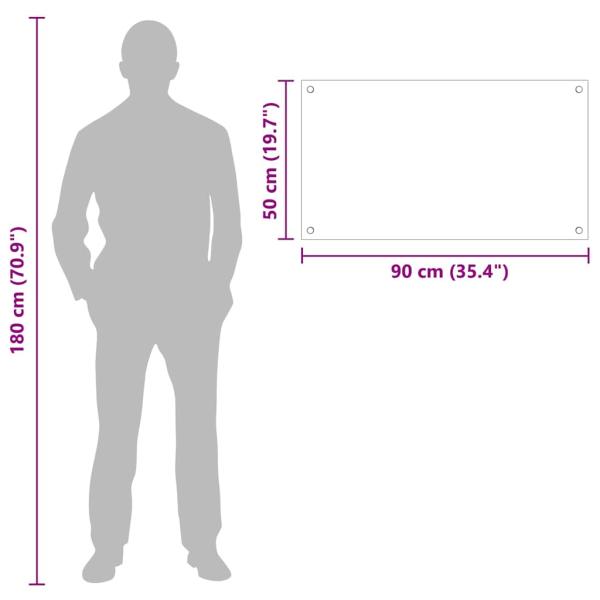 Küchenrückwand Schwarz 90 x 50 x 0.8 cm Gehärtetes Glas