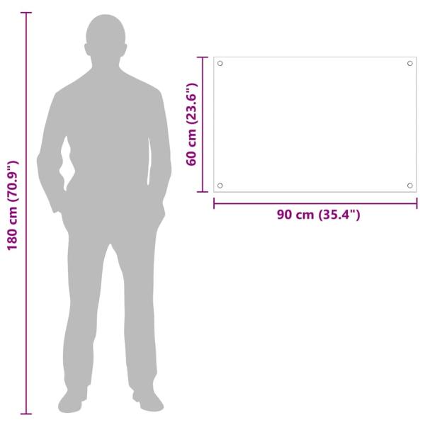 Küchenrückwand Schwarz 90 x 60 x 0.8 cm Gehärtetes Glas