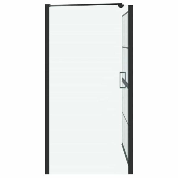 Bad-Duschschirm Schwarz und Transparent 100 x 67 x 129.5 cm