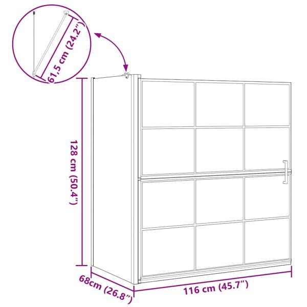 Bad-Duschschirm Schwarz und Transparent 116 x 67 x 129.5 cm