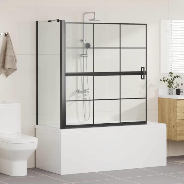 Bad-Duschschirm Schwarz und Transparent 116 x 67 x 129.5 cm