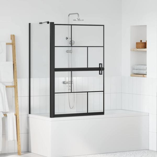 ARDEBO.de - Bad-Duschschirm Schwarz und Transparent 80 x 67 x 129.5 cm
