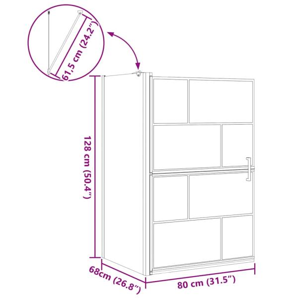 Bad-Duschschirm Schwarz und Transparent 80 x 67 x 129.5 cm