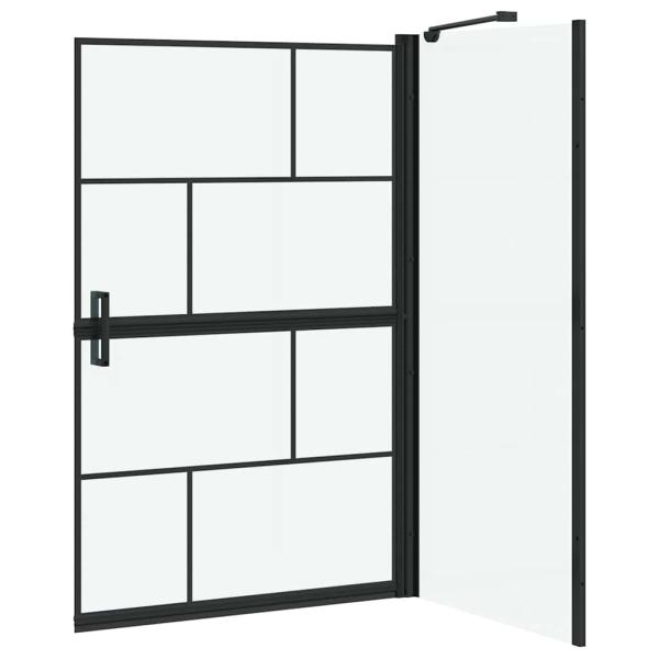 Bad-Duschschirm Schwarz und Transparent 80 x 67 x 129.5 cm