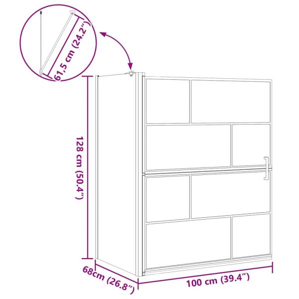 Bad-Duschschirm Schwarz und Transparent 100 x 67 x 129.5 cm