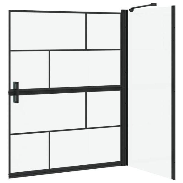 Bad-Duschschirm Schwarz und Transparent 100 x 67 x 129.5 cm