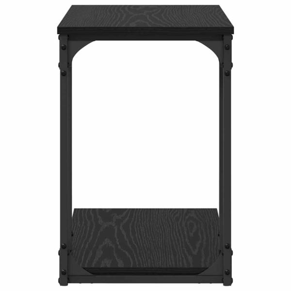 Beistelltisch mit Regal Schwarz Eichen-Optik 50 x 35 x 52 cm
