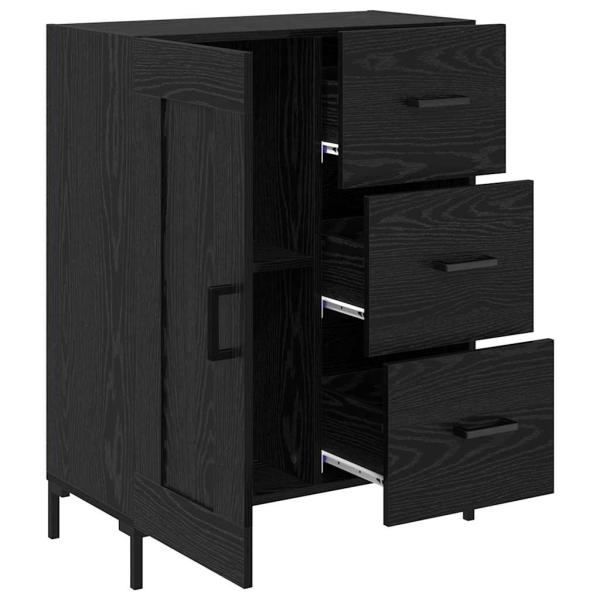 Sideboard Schwarz Eichen-Optik 69.5 x 34 x 90 cm Holzwerkstoff