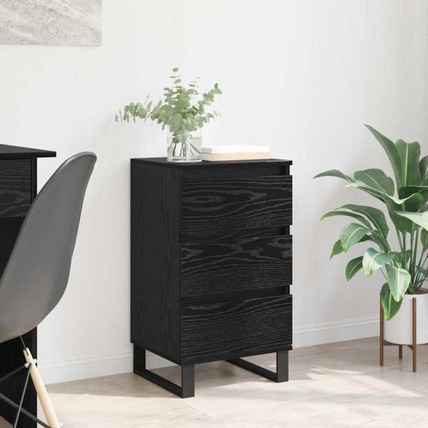 ARDEBO.de - Sideboard mit Schubladen Schwarz Eichen-Optik Holzwerkstoff