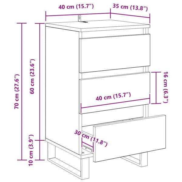 Sideboard mit Schubladen Schwarz Eichen-Optik Holzwerkstoff