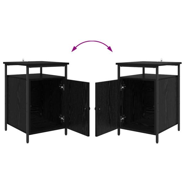 Nachttisch Schwarz Eichen-Optik 40 x 42 x 60cm Holzwerkstoff