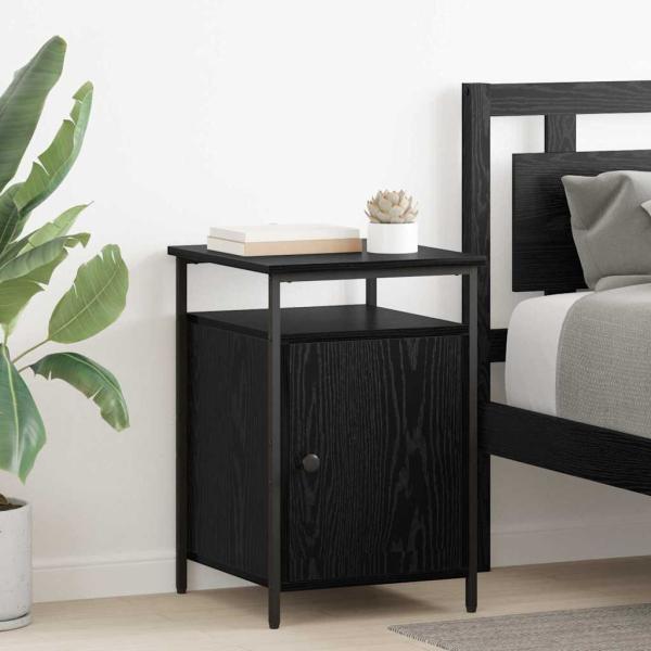 ARDEBO.de - Nachttisch 2 pcs Schwarz Eichen-Optik 40 x 42 x 60cm