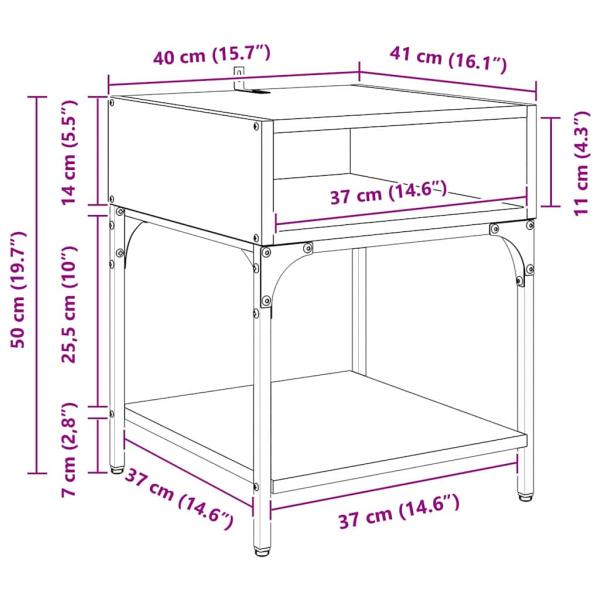 Nachttisch Altholz 40 x 40 x 50 cm Holzwerkstoff