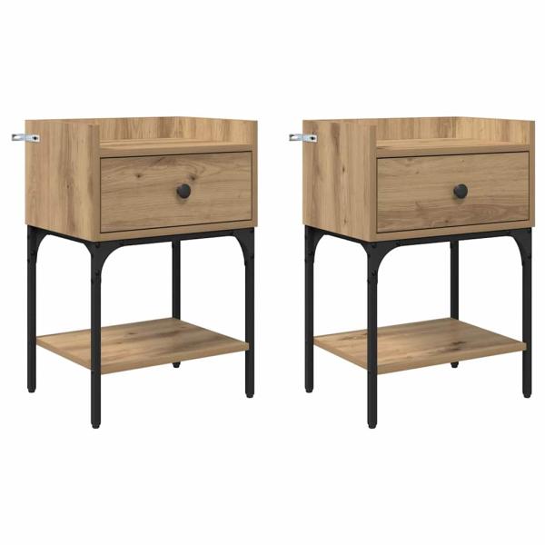 Nachttisch 2 pcs Artisan-Eiche 40 x 29 x 60 cm Holzwerkstoff