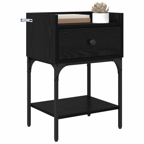 Nachttisch Schwarz Eichen-Optik 40 x 29 x 60 cm Holzwerkstoff