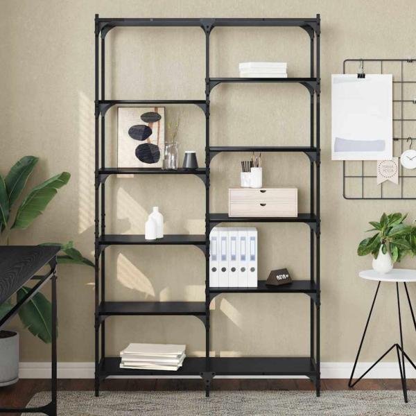 Regal Schwarz Eichen-Optik 100 x 32 x 170 cm Holzwerkstoff