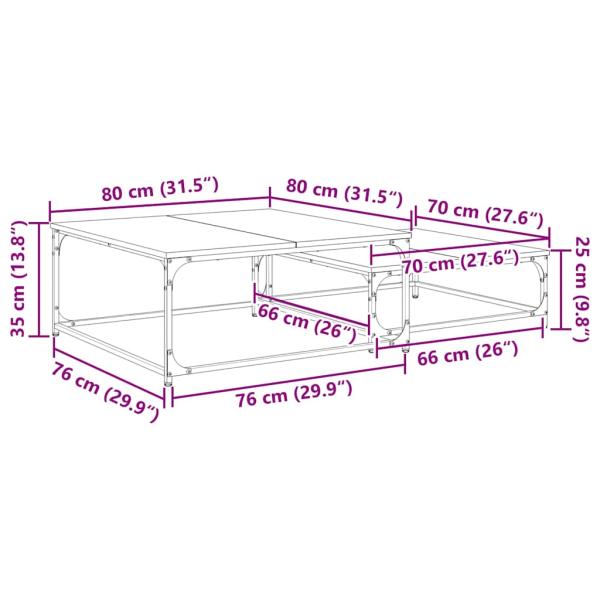 Nesting Couchtisch 2 pcs Altholz 80 x 8035 x cm Holzwerkstoff