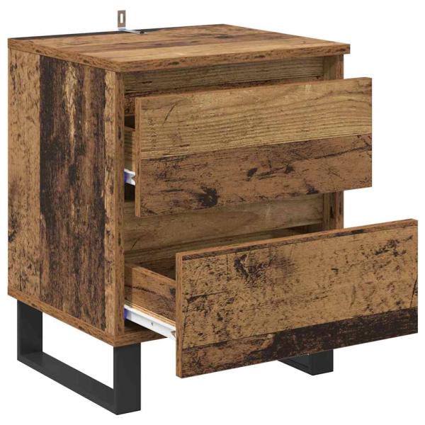 Nachttisch mit Schubladen Altholz 40 x 35 x 50 cm Holzwerkstoff