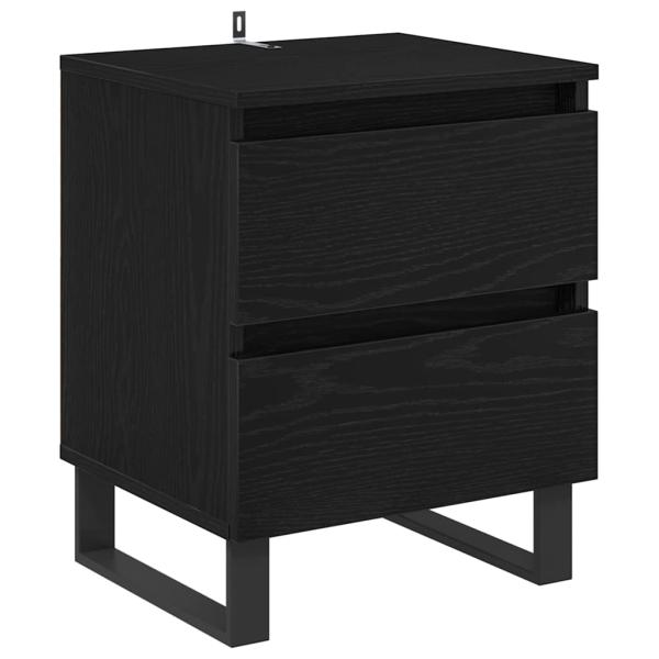 Nachttisch Schwarz Eichen-Optik 40 x 35 x 50 cm Holzwerkstoff