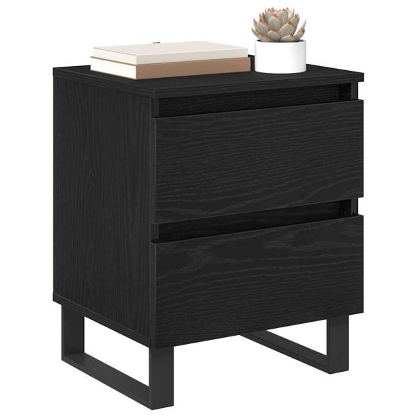 Nachttisch Schwarz Eichen-Optik 40 x 35 x 50 cm Holzwerkstoff