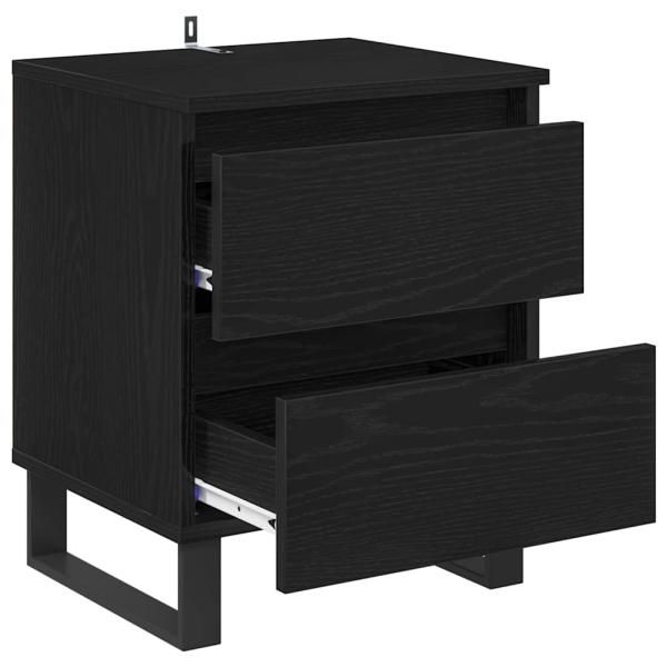 Nachttisch Schwarz Eichen-Optik 40 x 35 x 50 cm Holzwerkstoff
